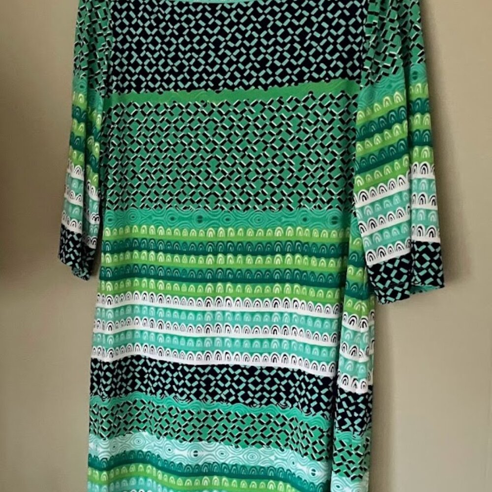 Green and blue dress